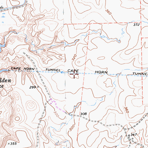 Topographic Map of Cape Horn Tunnel, CA