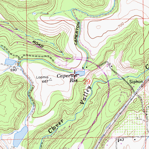 Topographic Map of Caperton Reservoir, CA