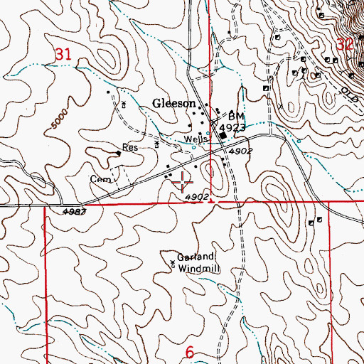 Topographic Map of Gleeson Substation, AZ