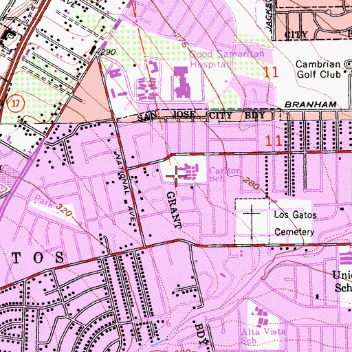 Topographic Map of Carlton Elementary School, CA