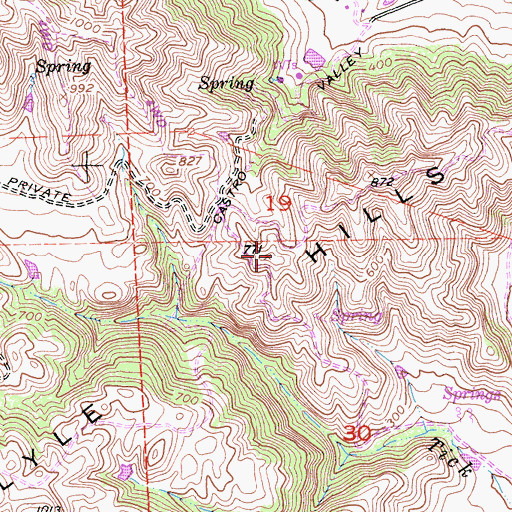 Topographic Map of Carlyle Hills, CA