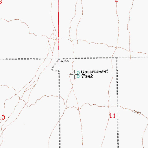 Topographic Map of Government Tank, AZ
