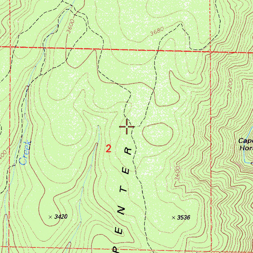Topographic Map of Carpenter Ridge, CA