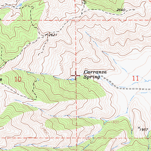 Topographic Map of Carranza Spring, CA