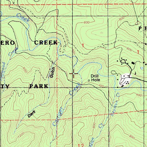 Topographic Map of Carriger Creek, CA