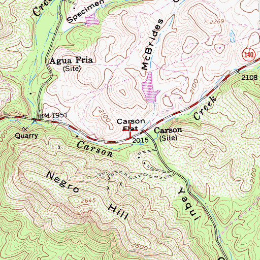 Topographic Map of Carson, CA