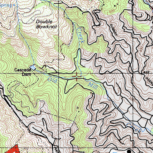 Topographic Map of Cascade Creek, CA
