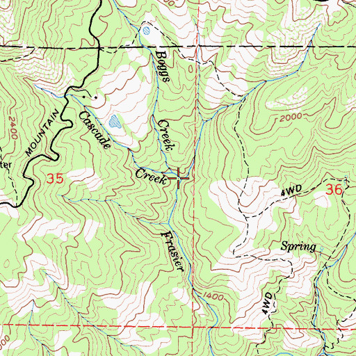 Topographic Map of Cascade Creek, CA