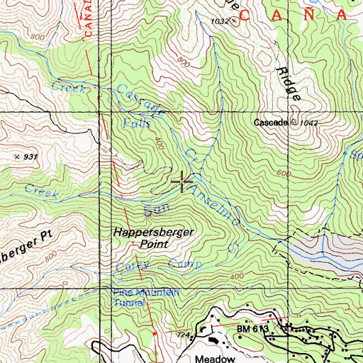 Topographic Map of Cascade Creek, CA
