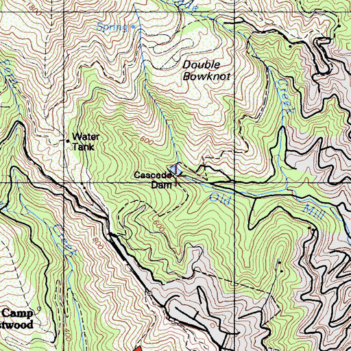 Topographic Map of Cascade Dam, CA