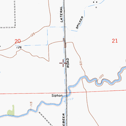 Topographic Map of Casebeer Road Lateral, CA