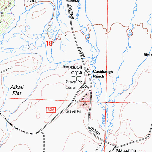 Topographic Map of Cashbaugh Ranch, CA