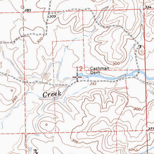 Topographic Map of Cashman Dam, CA