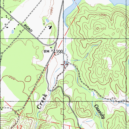 Topographic Map of Cassidy Creek, CA