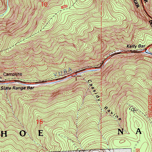 Topographic Map of Cassidy Ravine, CA