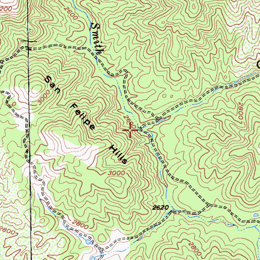 Topographic Map of Castle Canyon, CA