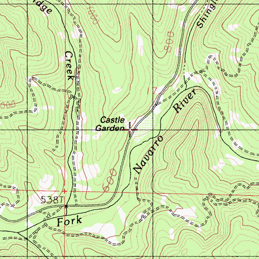 Topographic Map of Castle Garden, CA