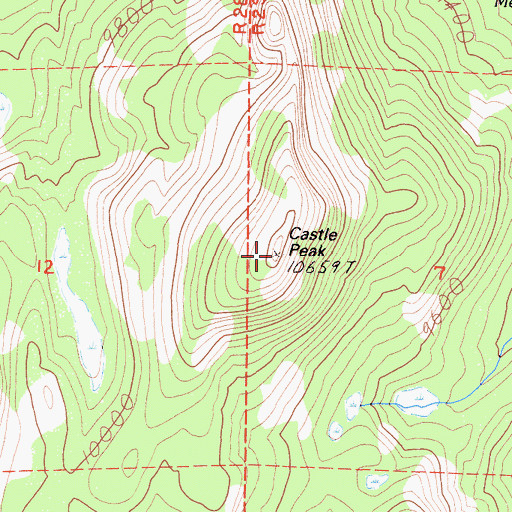 Topographic Map of Castle Peak, CA