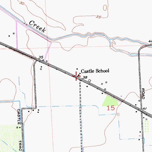 Topographic Map of Castle School, CA