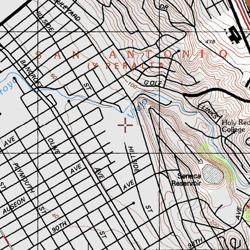 Topographic Map of Castlemont Community of Small Schools, CA