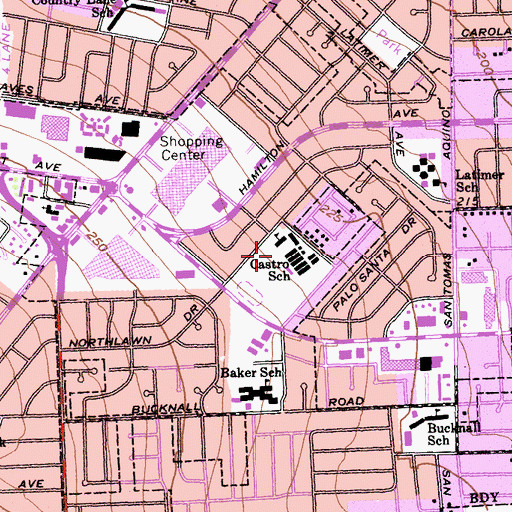 Topographic Map of Mooreland Middle School, CA