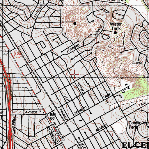 Topographic Map of Castro Elementary School, CA