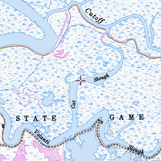 Topographic Map of Cat Slough, CA