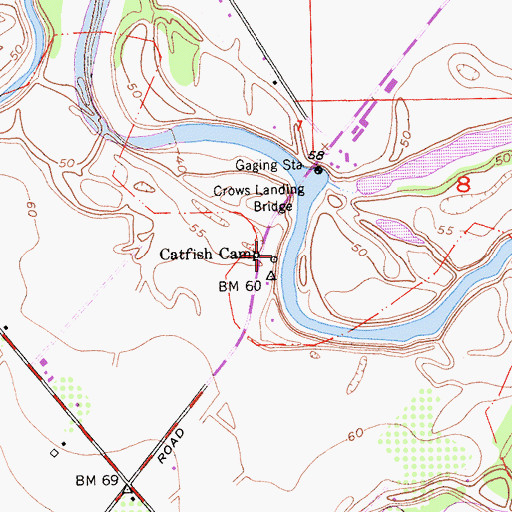 Topographic Map of Catfish Camp, CA