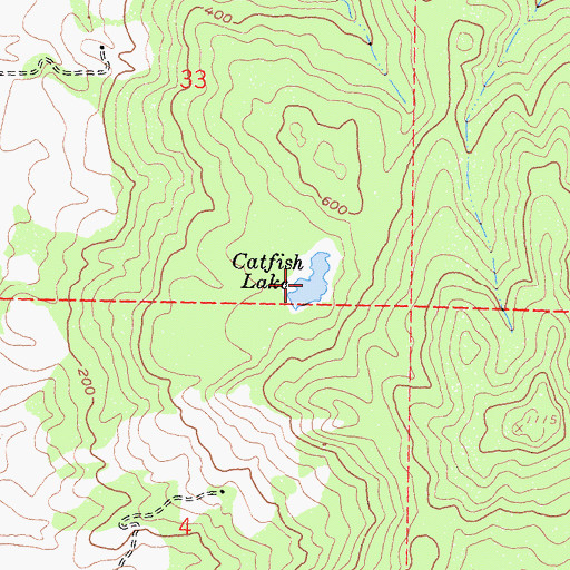 Topographic Map of Catfish Lake, CA