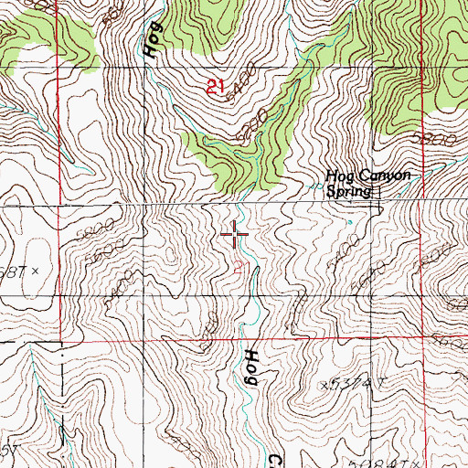 Topographic Map of Hog Canyon Tank, AZ