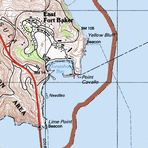 Topographic Map of Point Cavallo, CA