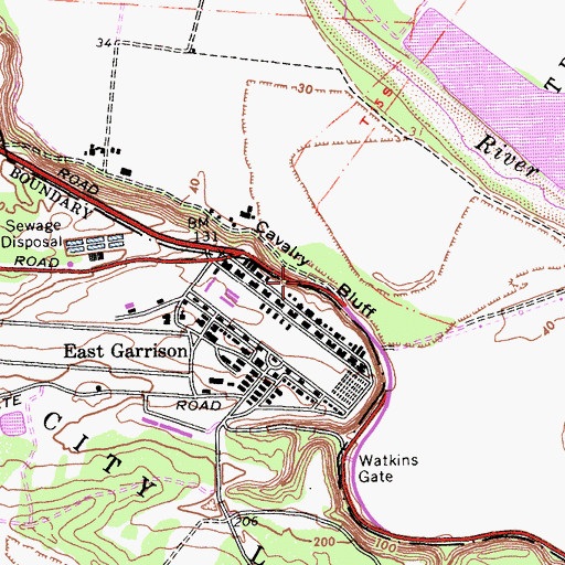 Topographic Map of Cavalry Bluff, CA