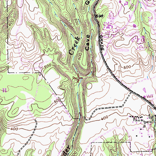 Topographic Map of Cave Gulch, CA