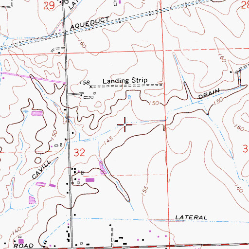 Topographic Map of Cavill Drain, CA