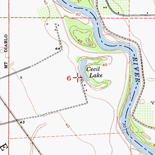 Topographic Map of Cecil Lake, CA