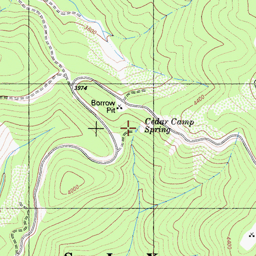 Topographic Map of Cedar Camp Spring, CA