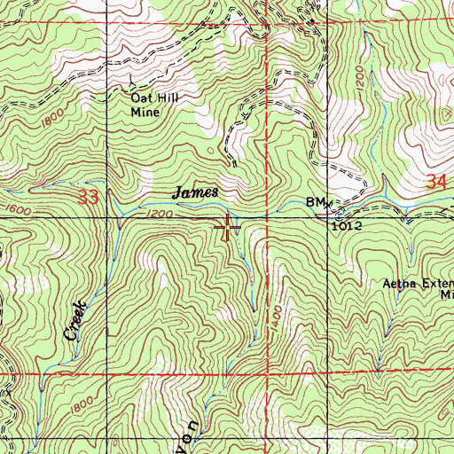 Topographic Map of Cedar Canyon, CA