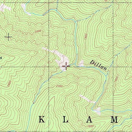 Topographic Map of Cedar Creek, CA