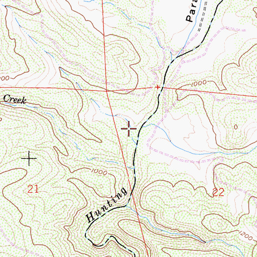Topographic Map of Cedar Creek, CA