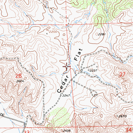 Topographic Map of Cedar Flat, CA
