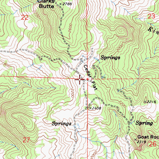 Topographic Map of Cedar Flat, CA