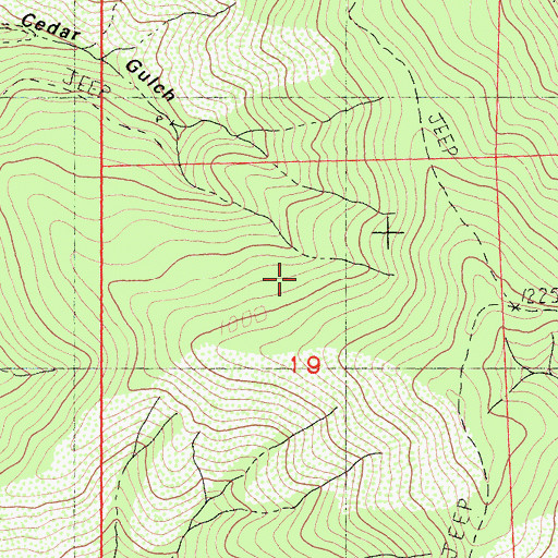 Topographic Map of Cedar Gulch, CA