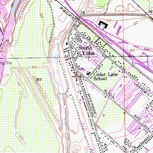 Topographic Map of Cedar Lane Elementary School, CA
