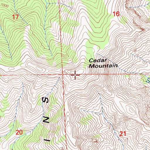 Topographic Map of Cedar Mountain, CA