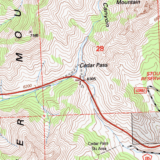 Topographic Map of Cedar Pass, CA