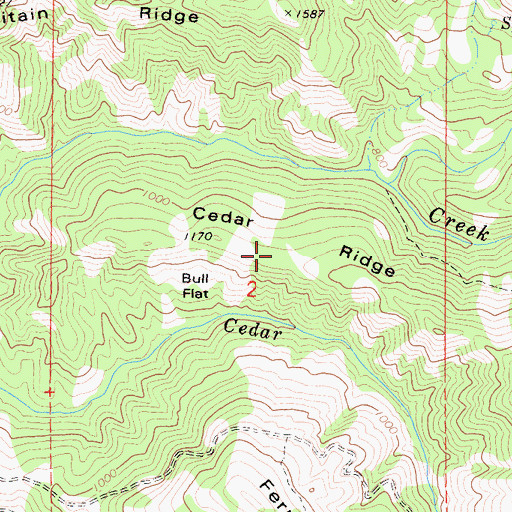Topographic Map of Cedar Ridge, CA