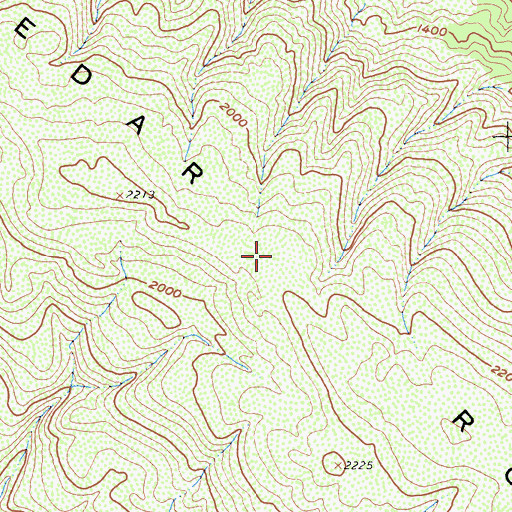 Topographic Map of Cedar Roughs, CA