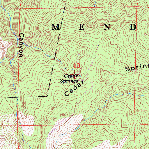 Topographic Map of Cedar Springs, CA