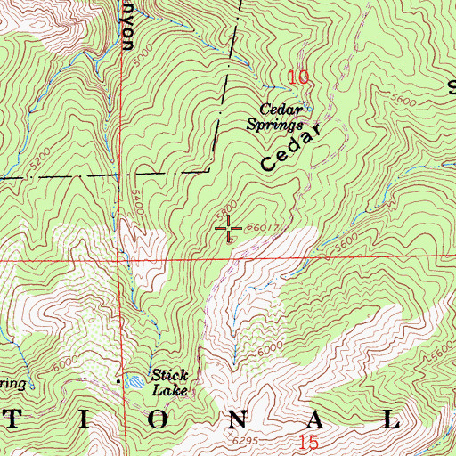 Topographic Map of Cedar Springs Ridge, CA