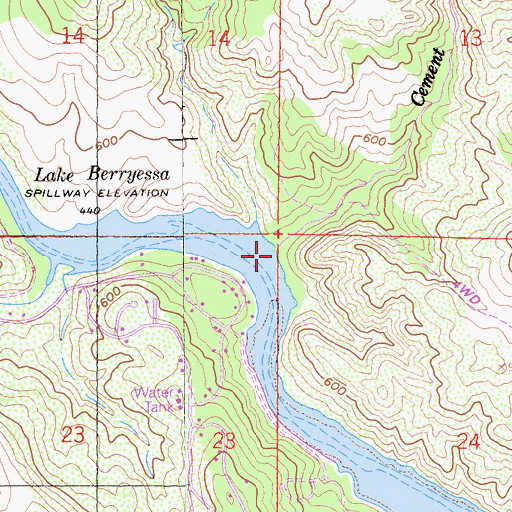 Topographic Map of Cement Creek, CA